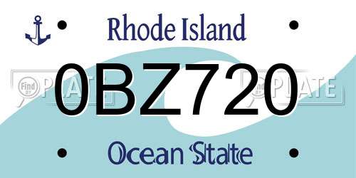 0BZ720 Rhode Island License Plate