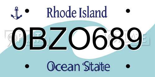 0BZO689 Rhode Island License Plate