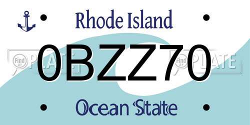 0BZZ70 Rhode Island License Plate