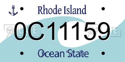 0C11159 Rhode Island License Plate