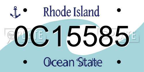 0C15585 Rhode Island License Plate