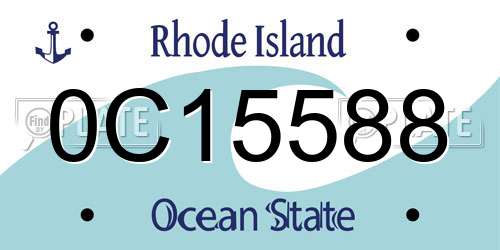 0C15588 Rhode Island License Plate