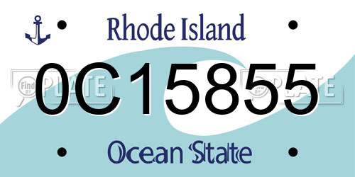 0C15855 Rhode Island License Plate