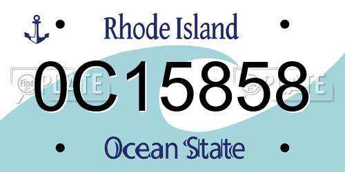0C15858 Rhode Island License Plate