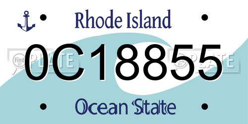 0C18855 Rhode Island License Plate