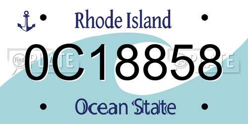 0C18858 Rhode Island License Plate