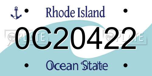 0C20422 Rhode Island License Plate