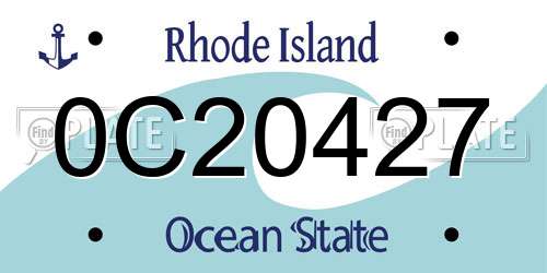 0C20427 Rhode Island License Plate