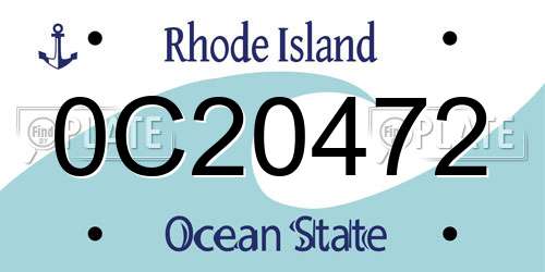 0C20472 Rhode Island License Plate