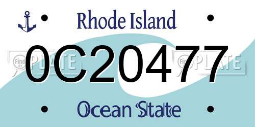 0C20477 Rhode Island License Plate