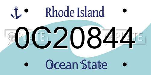 0C20844 Rhode Island License Plate