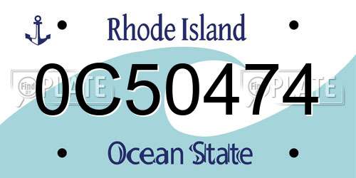 0C50474 Rhode Island License Plate