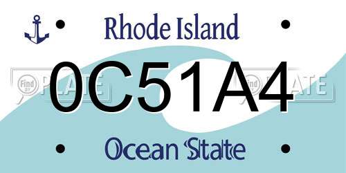 0C51A4 Rhode Island License Plate