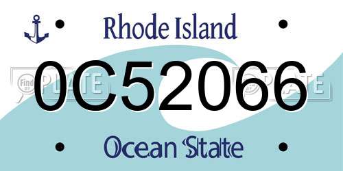 0C52066 Rhode Island License Plate