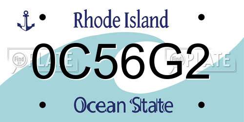 0C56G2 Rhode Island License Plate