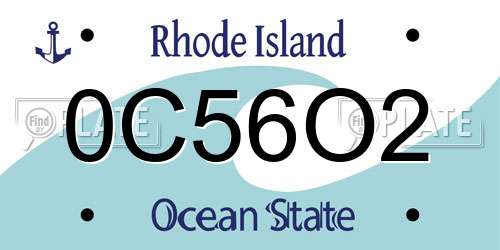 0C56O2 Rhode Island License Plate
