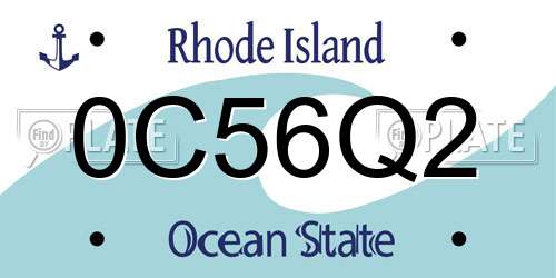0C56Q2 Rhode Island License Plate