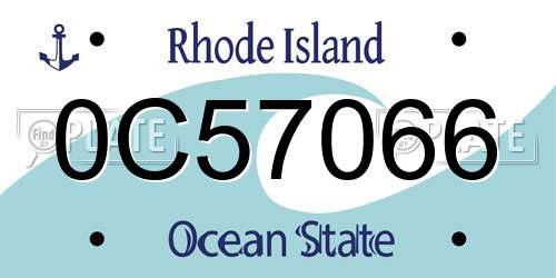 0C57066 Rhode Island License Plate