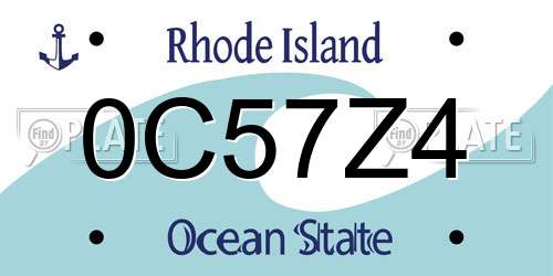 0C57Z4 Rhode Island License Plate