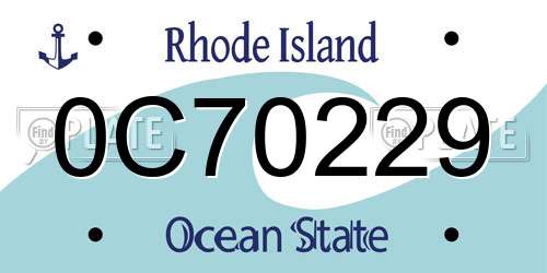 0C70229 Rhode Island License Plate