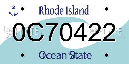 0C70422 Rhode Island License Plate