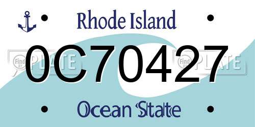 0C70427 Rhode Island License Plate