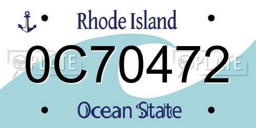 0C70472 Rhode Island License Plate