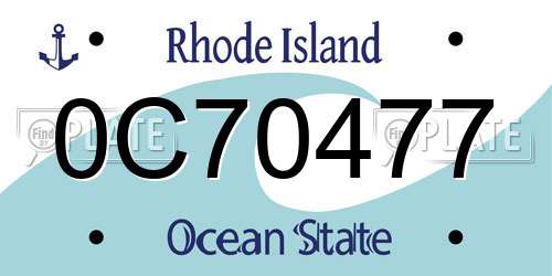 0C70477 Rhode Island License Plate