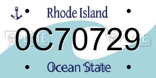 0C70729 Rhode Island License Plate