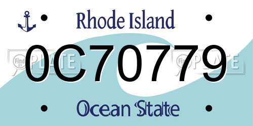 0C70779 Rhode Island License Plate