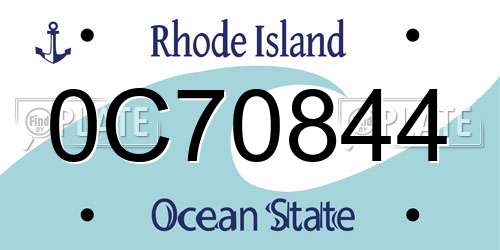 0C70844 Rhode Island License Plate