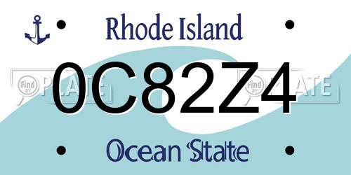 0C82Z4 Rhode Island License Plate