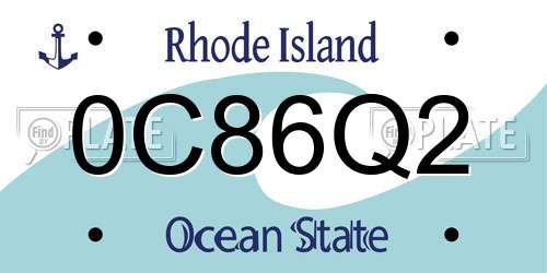 0C86Q2 Rhode Island License Plate