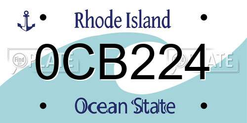 0CB224 Rhode Island License Plate
