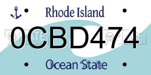 0CBD474 Rhode Island License Plate