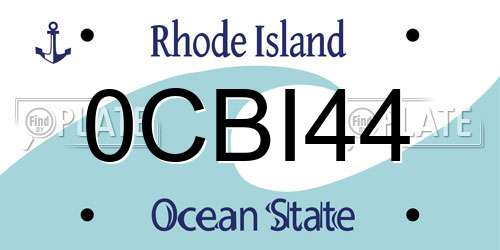 0CBI44 Rhode Island License Plate