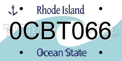 0CBT066 Rhode Island License Plate