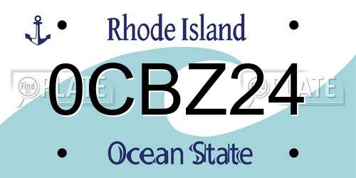 0CBZ24 Rhode Island License Plate