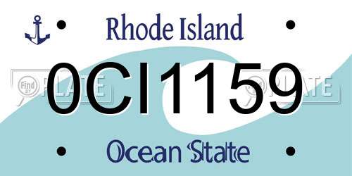 0CI1159 Rhode Island License Plate
