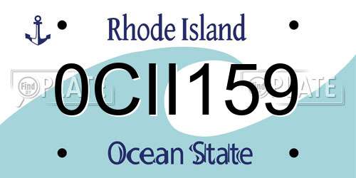 0CII159 Rhode Island License Plate