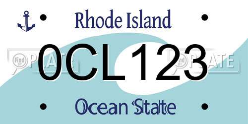 0CL123 Rhode Island License Plate