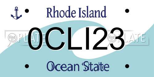 0CLI23 Rhode Island License Plate