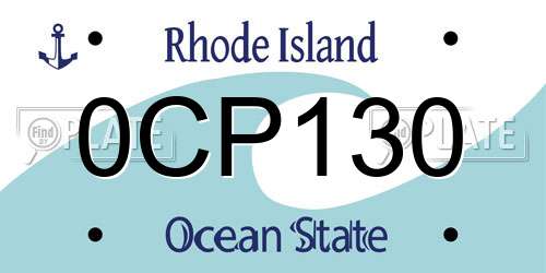0CP130 Rhode Island License Plate