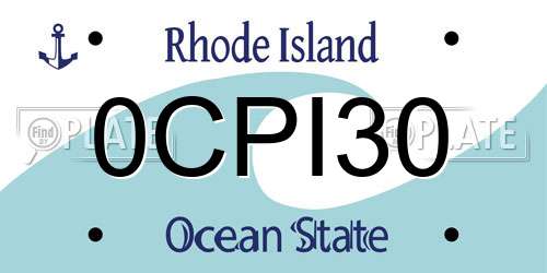 0CPI30 Rhode Island License Plate