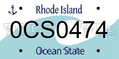0CS0474 Rhode Island License Plate
