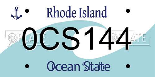0CS144 Rhode Island License Plate