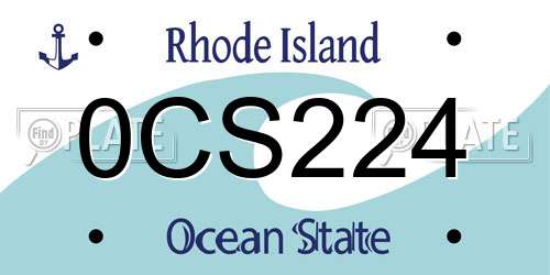0CS224 Rhode Island License Plate