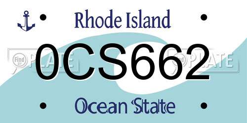0CS662 Rhode Island License Plate
