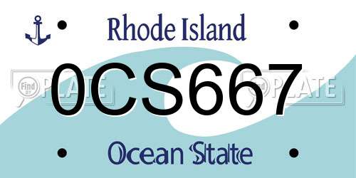 0CS667 Rhode Island License Plate