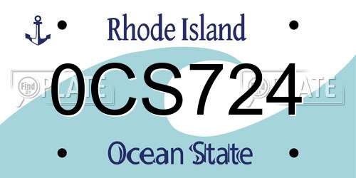 0CS724 Rhode Island License Plate